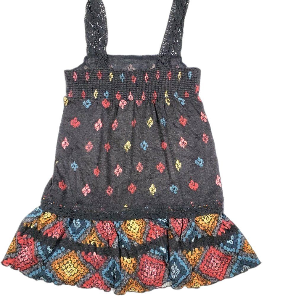 FREE PEOPLE Black & Colorful Layered Knit Dress / Top With Lining S/P